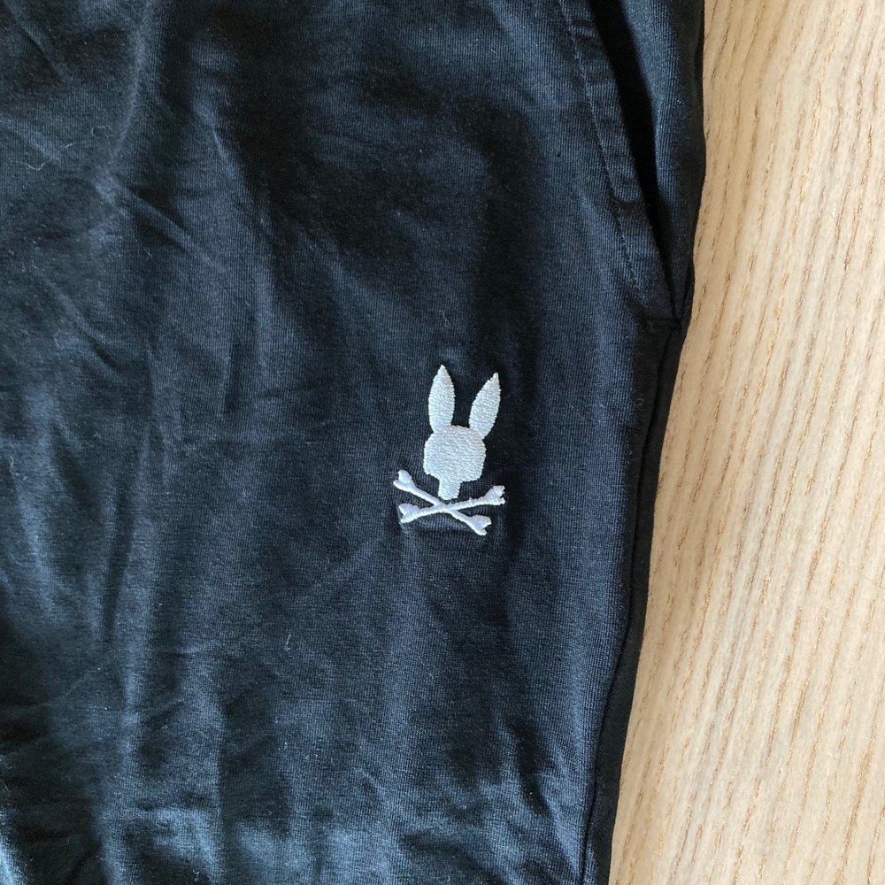 Psycho Bunny Pajama Pants Mens XL Black Pima Cotton Modal Blend Logo Sweatpants - Picture 4 of 12